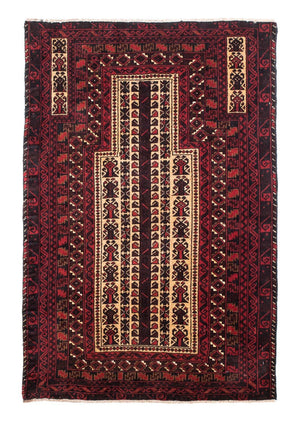 Tappeto Belutsch - 126 x 86 cm - rosso scuro