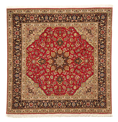 Tappeto Persero - Tabriz - Reale quadrato  - 203 x 203 cm - rosso
