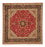 Tappeto Persero - Tabriz - Reale quadrato  - 203 x 203 cm - rosso