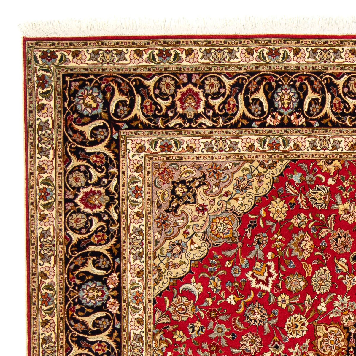 Tappeto Persero - Tabriz - Reale quadrato  - 203 x 203 cm - rosso