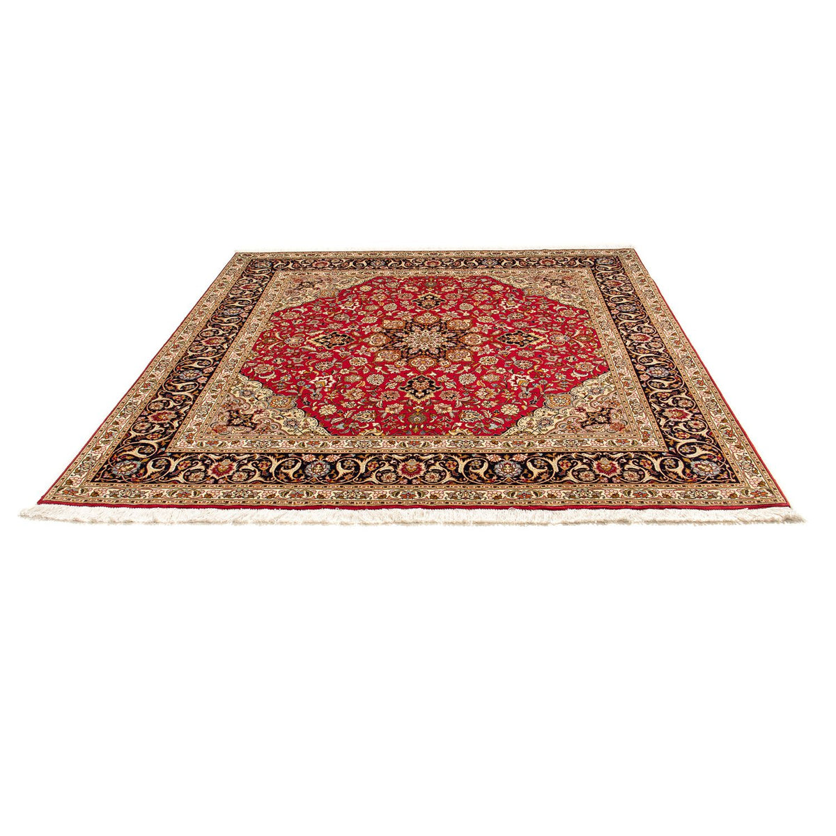 Tappeto Persero - Tabriz - Reale quadrato  - 203 x 203 cm - rosso