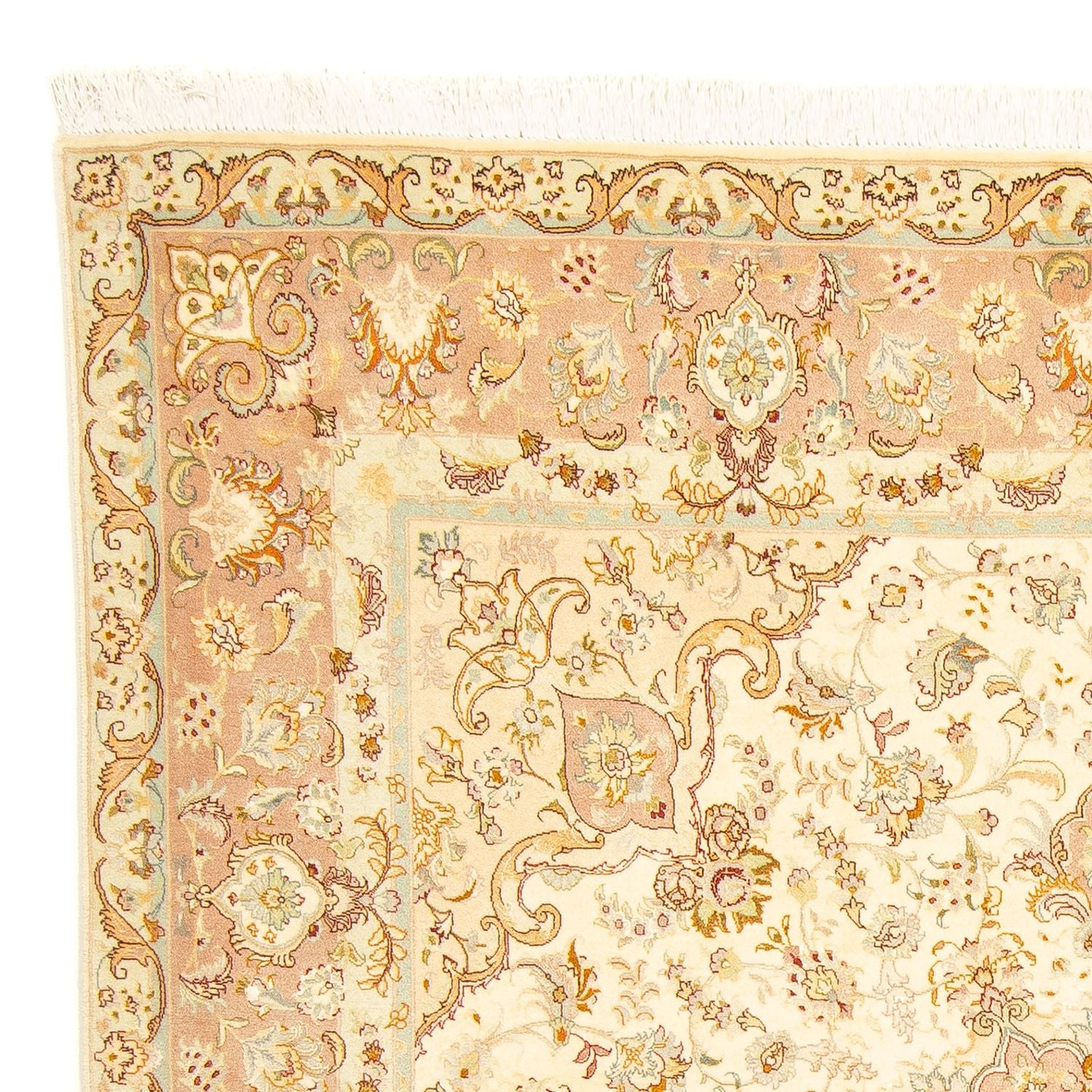 Tappeto Persero - Tabriz - Reale quadrato  - 210 x 202 cm - beige