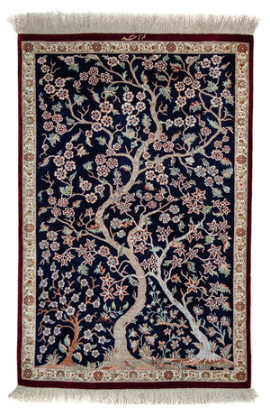 Tappeto Persero - Ghom - 87 x 59 cm - blu scuro