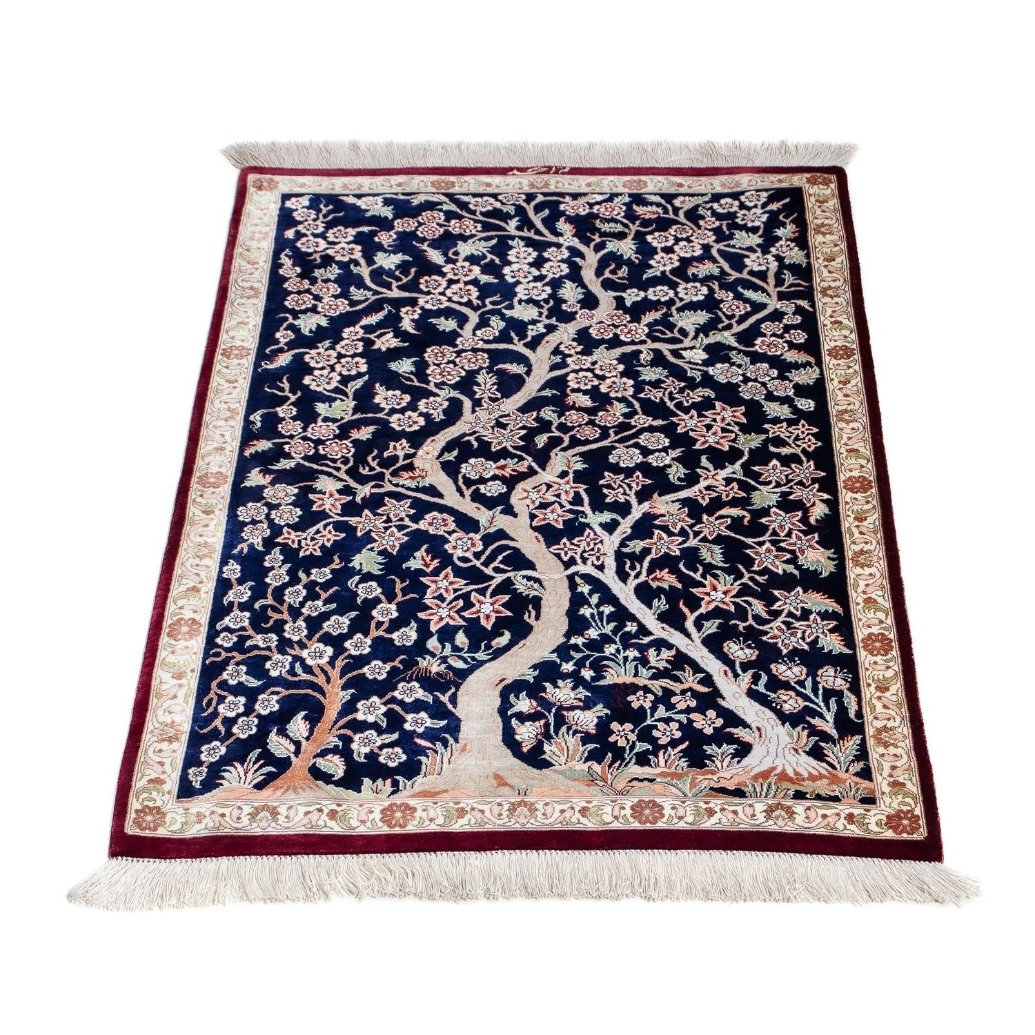 Tappeto Persero - Ghom - 87 x 59 cm - blu scuro
