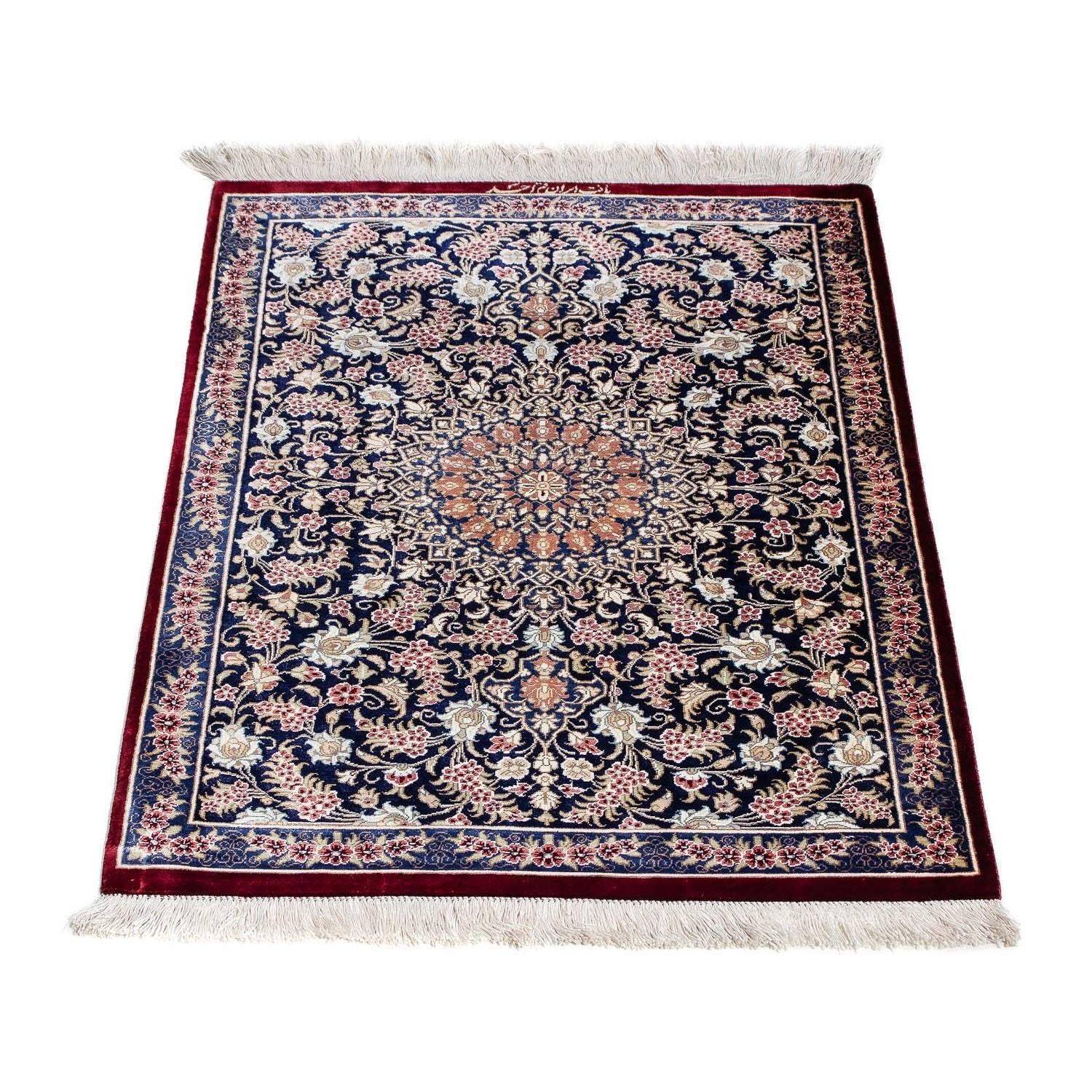Tappeto Persero - Ghom - 82 x 57 cm - rosso scuro