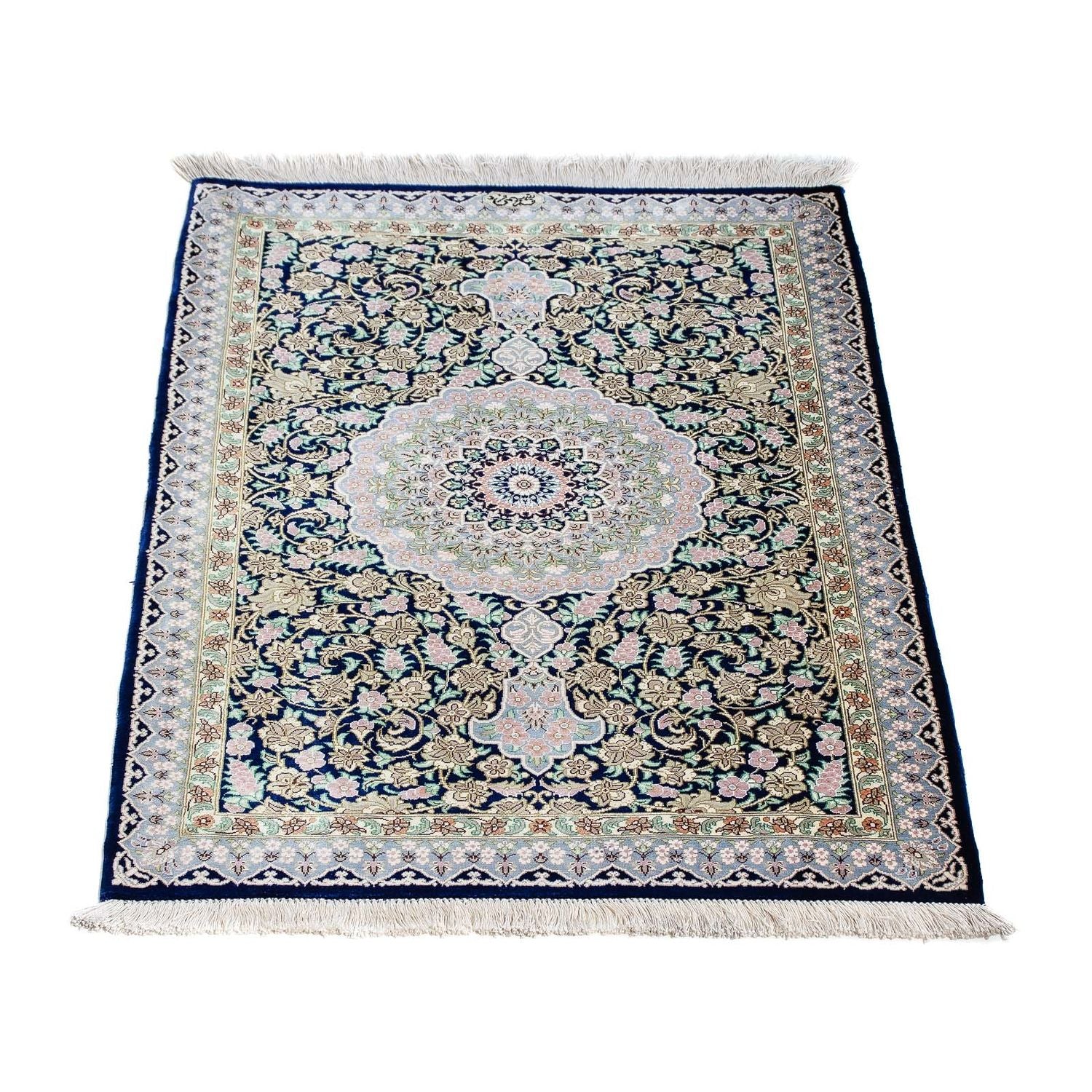 Tappeto Persero - Ghom - 88 x 63 cm - blu scuro