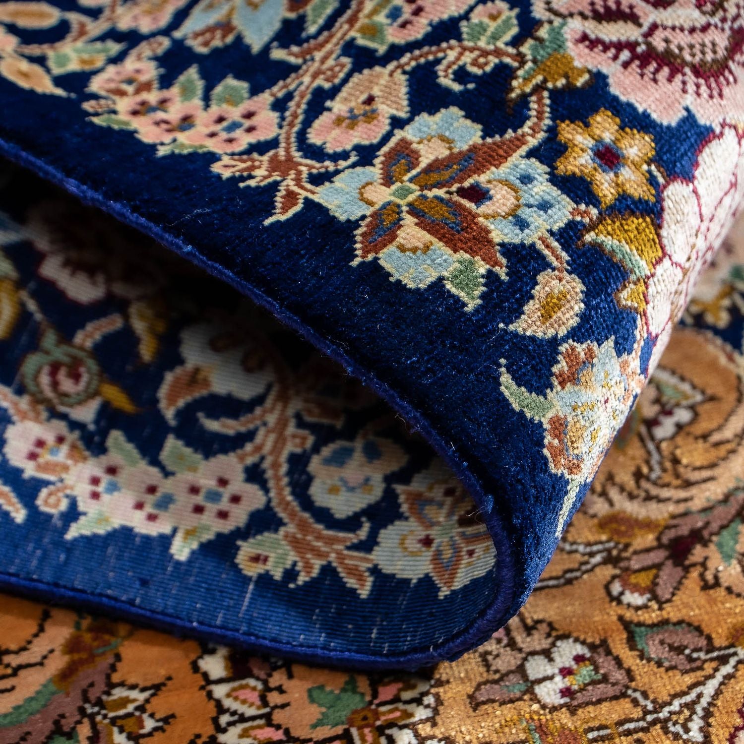 Tappeto Persero - Ghom - 91 x 62 cm - blu scuro