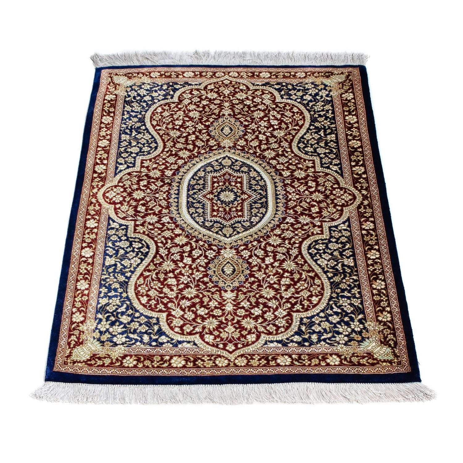 Tappeto Persero - Ghom - 93 x 60 cm - blu scuro
