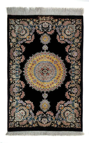 Tappeto Persero - Ghom - 89 x 59 cm - blu scuro