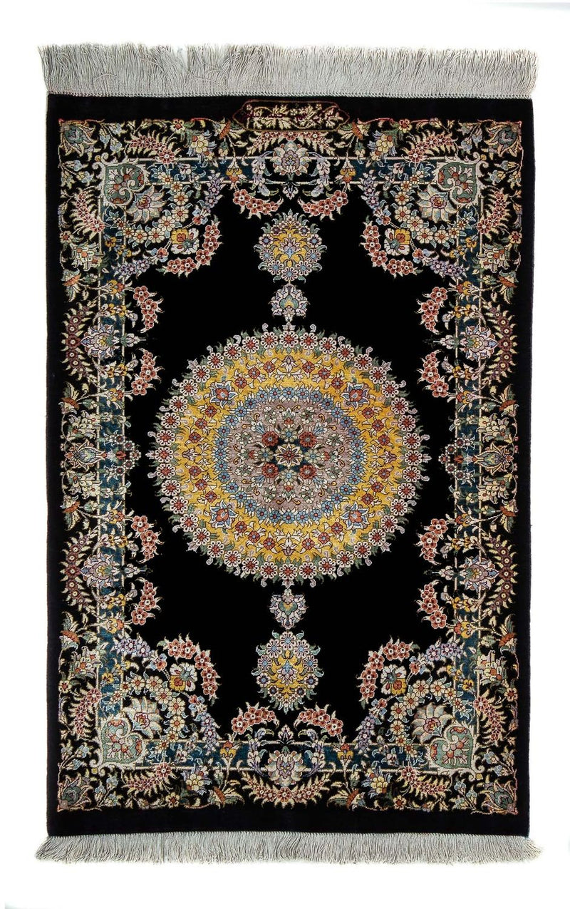Tappeto Persero - Ghom - 89 x 59 cm - blu scuro