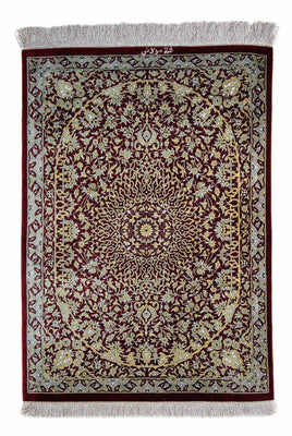 Tappeto Persero - Ghom - 78 x 54 cm - rosso scuro