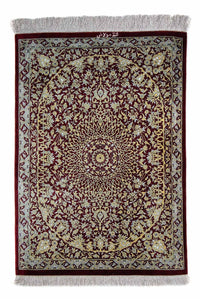 Tappeto Persero - Ghom - 78 x 54 cm - rosso scuro