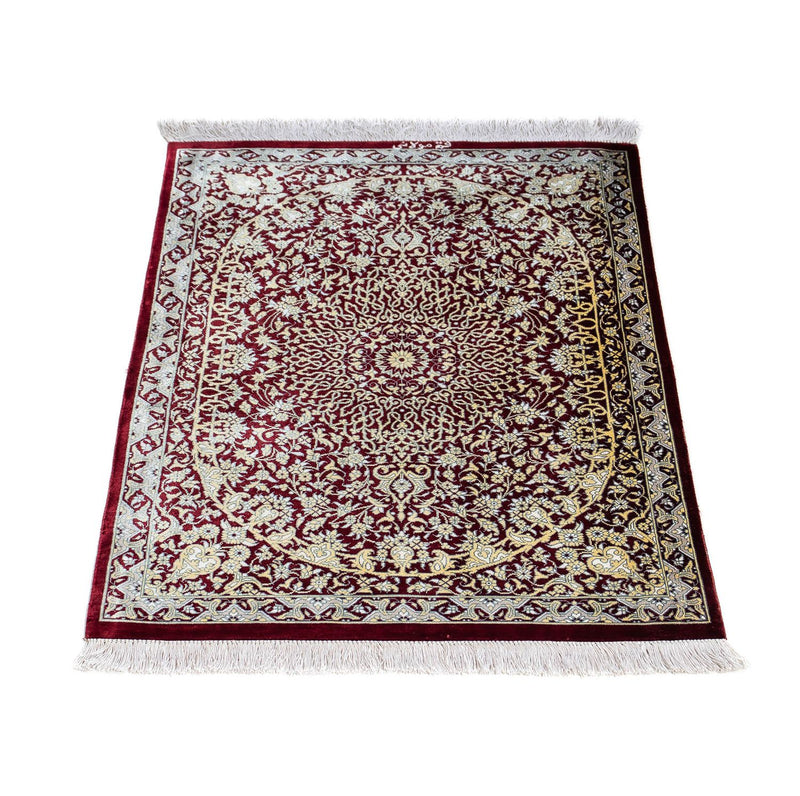 Tappeto Persero - Ghom - 78 x 54 cm - rosso scuro