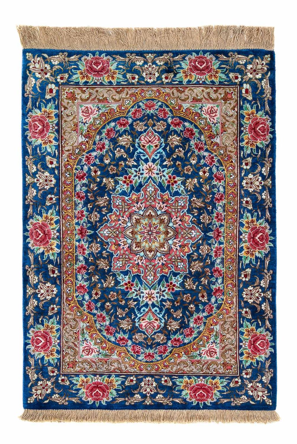 Tappeto Persero - Ghom - 80 x 55 cm - blu scuro