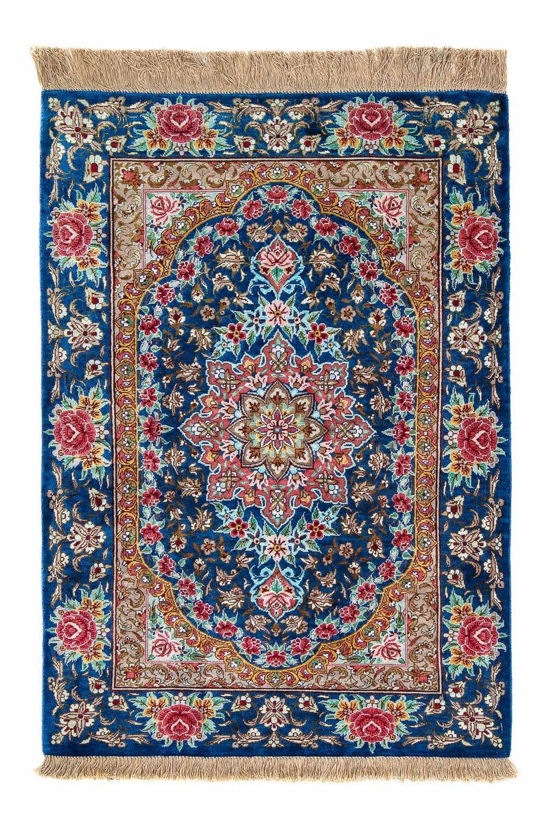 Tappeto Persero - Ghom - 80 x 55 cm - blu scuro