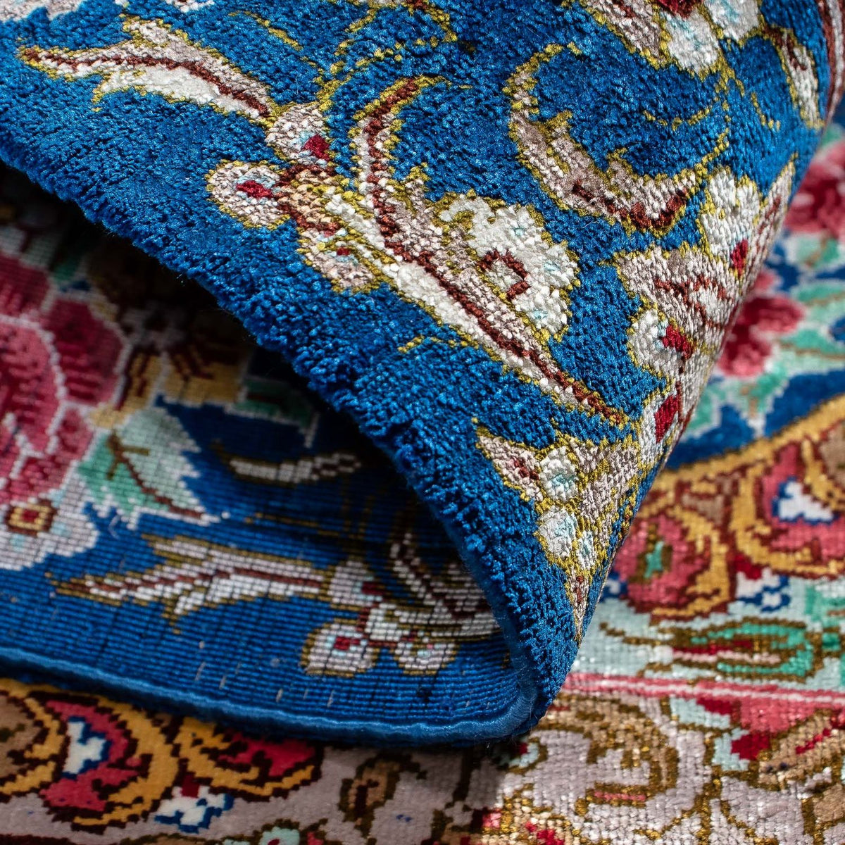 Tappeto Persero - Ghom - 80 x 55 cm - blu scuro