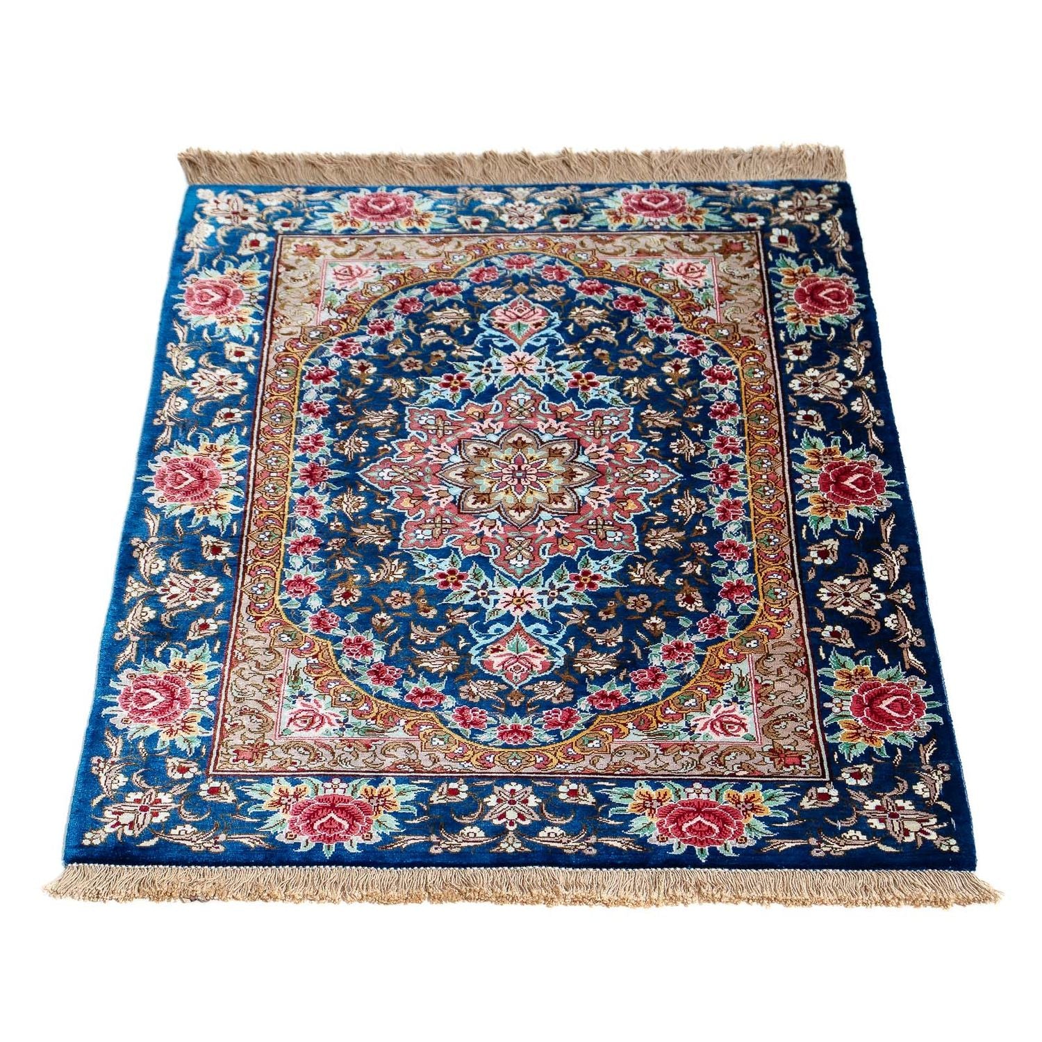 Tappeto Persero - Ghom - 80 x 55 cm - blu scuro