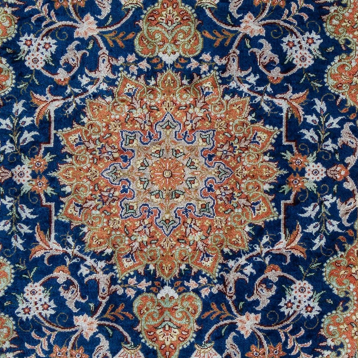 Tappeto Persero - Ghom - 78 x 55 cm - blu scuro