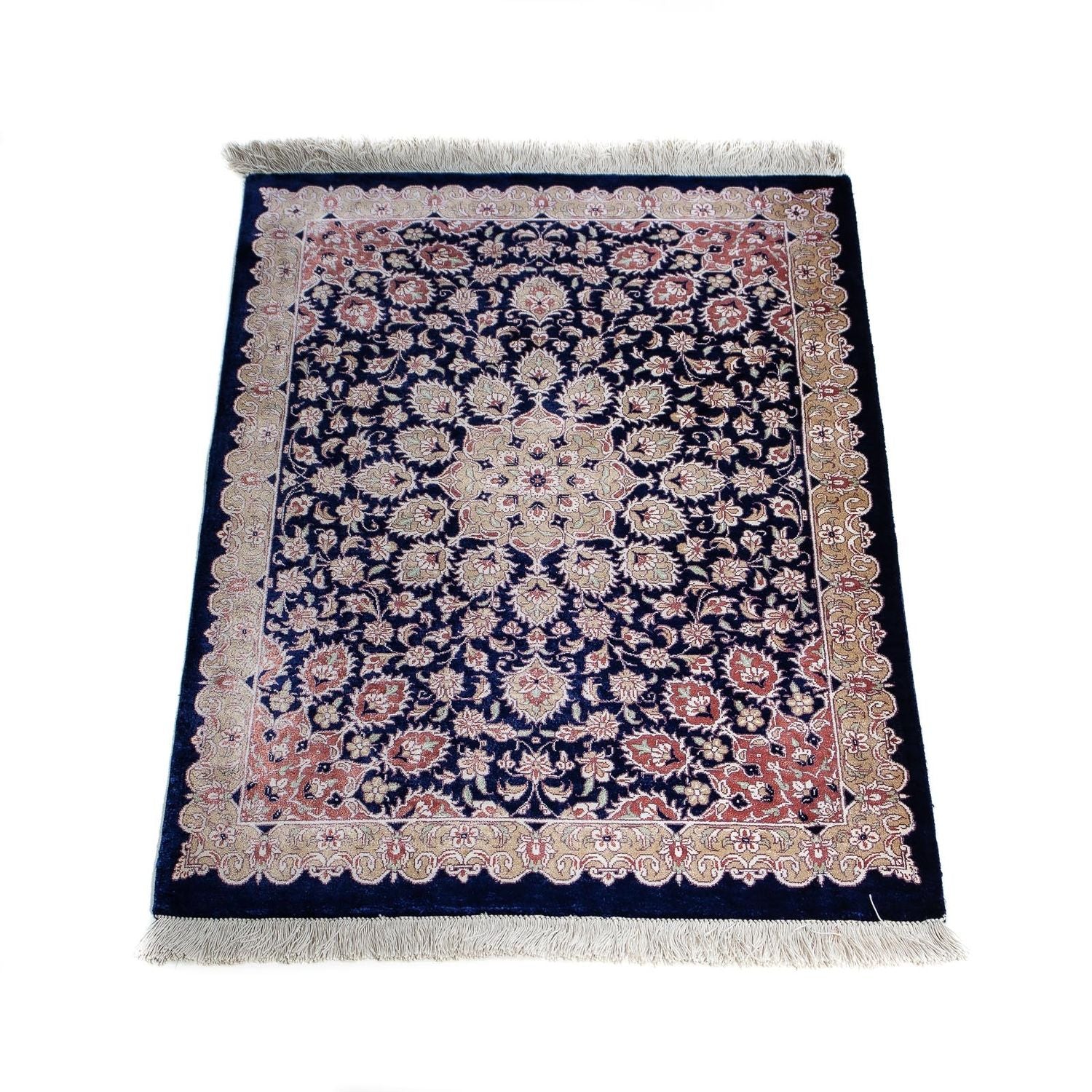 Tappeto Persero - Ghom - 80 x 56 cm - blu scuro