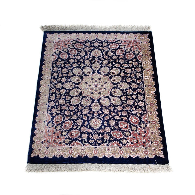 Tappeto Persero - Ghom - 80 x 56 cm - blu scuro