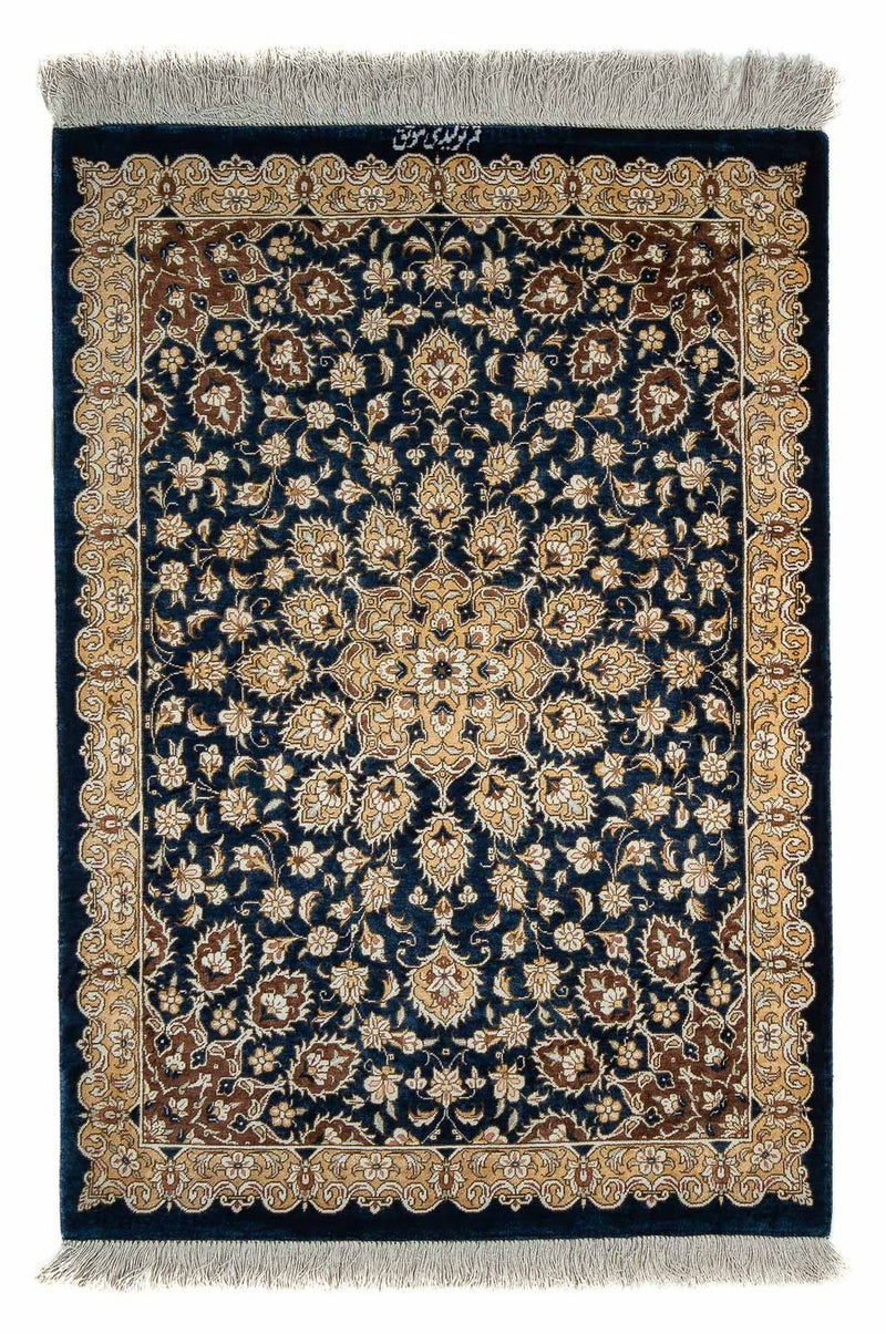 Tappeto Persero - Ghom - 84 x 55 cm - blu scuro