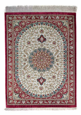 Tappeto Persero - Ghom - 78 x 60 cm - rosso scuro