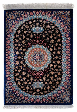 Tappeto Persero - Ghom - 80 x 55 cm - blu scuro