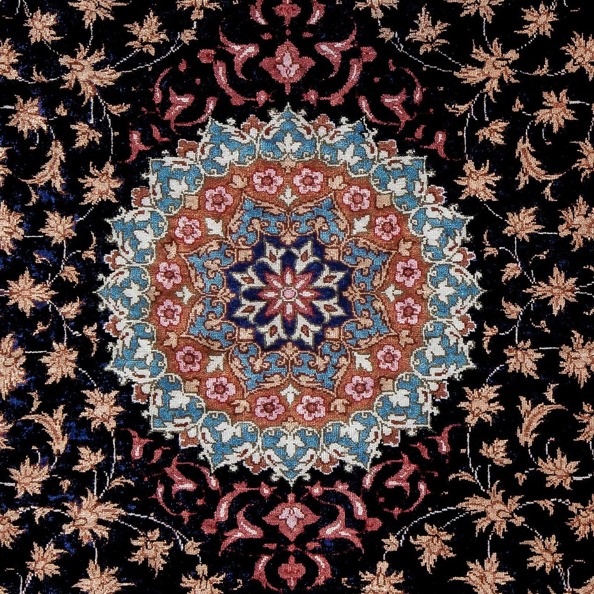 Tappeto Persero - Ghom - 80 x 55 cm - blu scuro