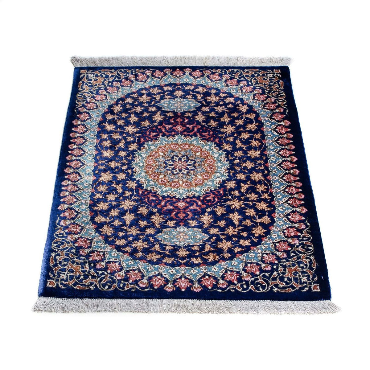 Tappeto Persero - Ghom - 80 x 55 cm - blu scuro