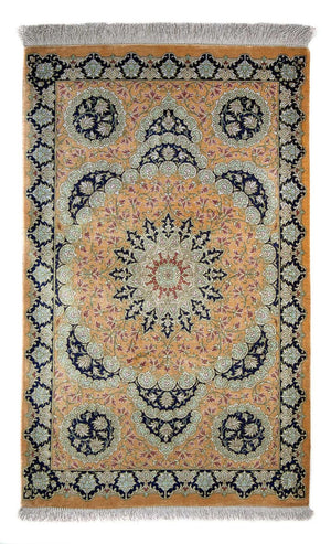 Tappeto Persero - Ghom - 93 x 59 cm - giallo senape