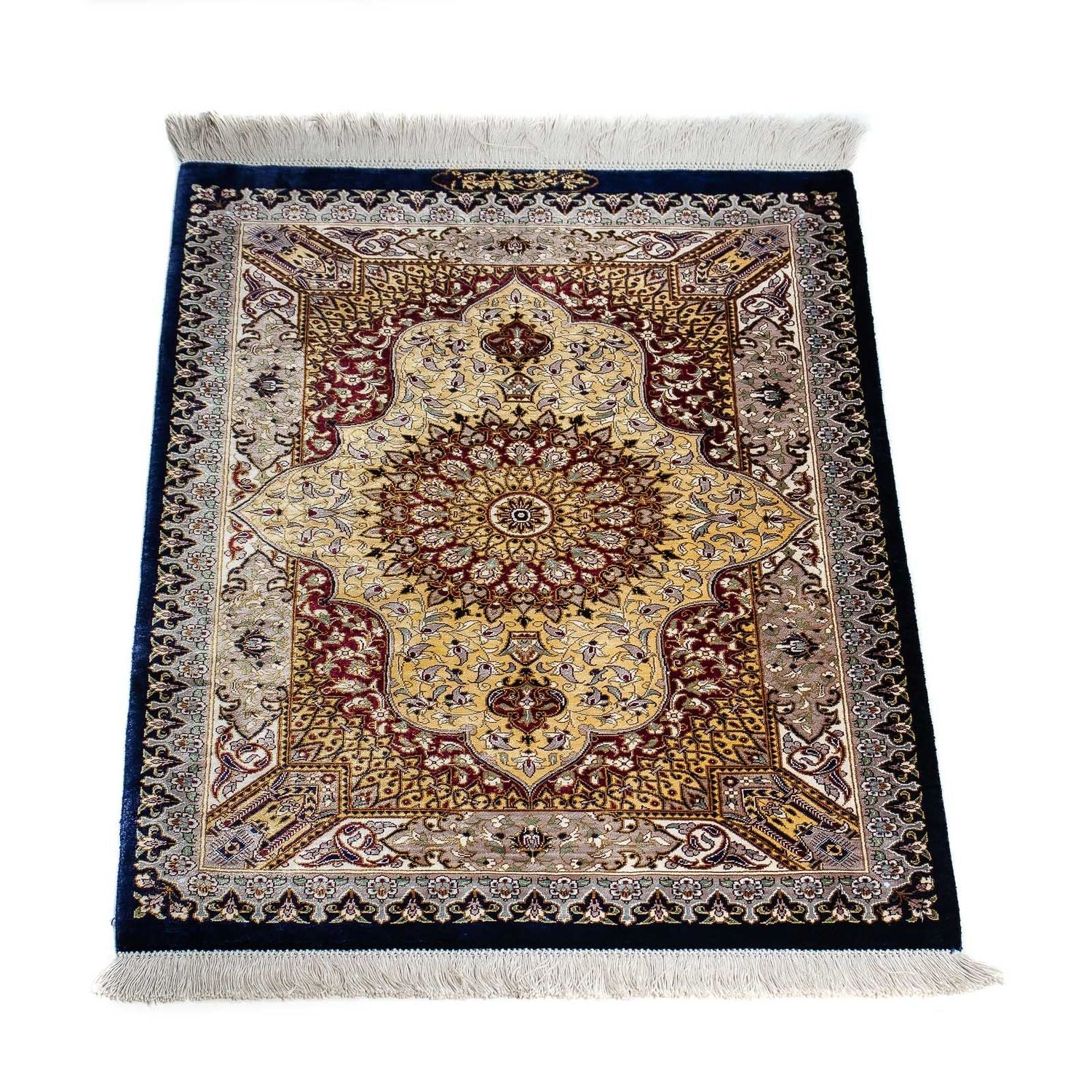 Tappeto Persero - Ghom - 87 x 59 cm - blu scuro