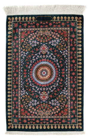 Tappeto Persero - Ghom - 93 x 60 cm - blu scuro