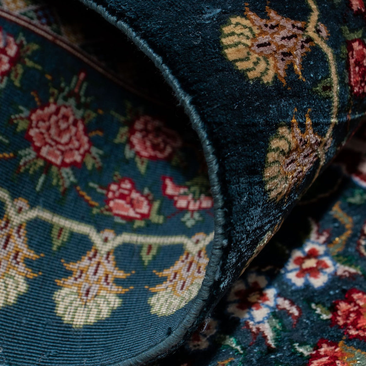 Tappeto Persero - Ghom - 93 x 60 cm - blu scuro