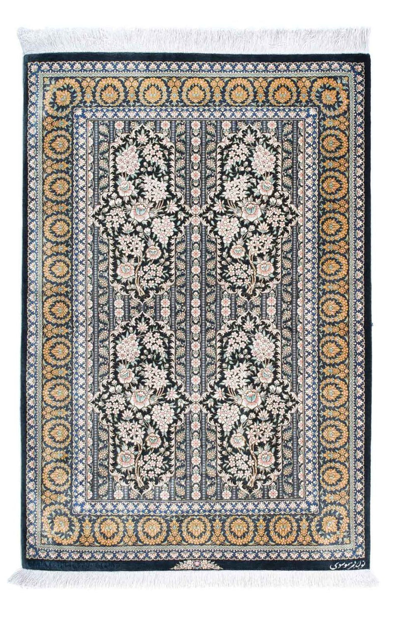 Tappeto Persero - Ghom - 118 x 80 cm - blu scuro