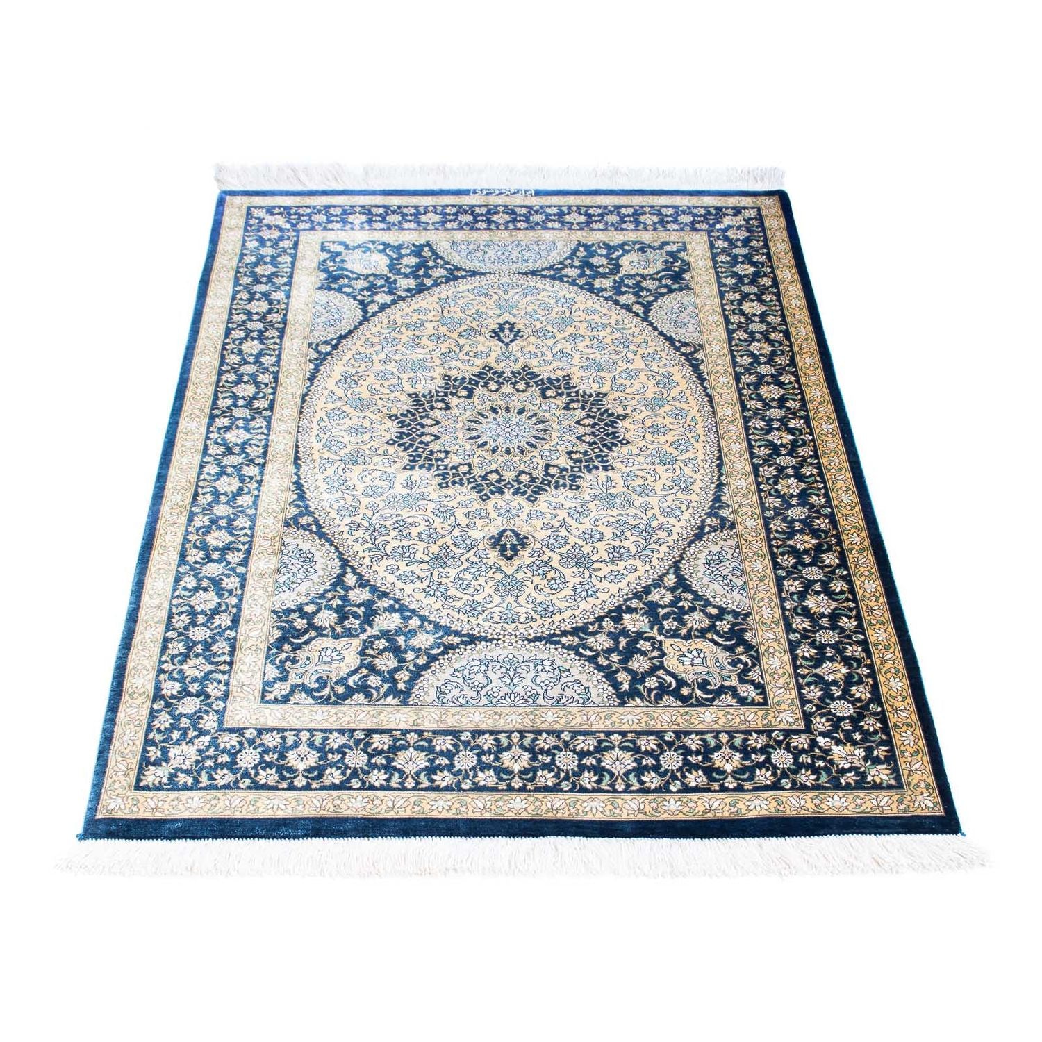 Tappeto Persero - Ghom - 111 x 73 cm - blu