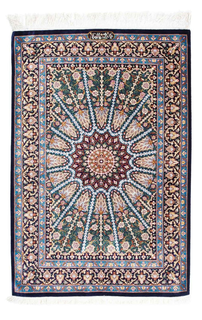 Tappeto Persero - Ghom - 121 x 81 cm - blu scuro