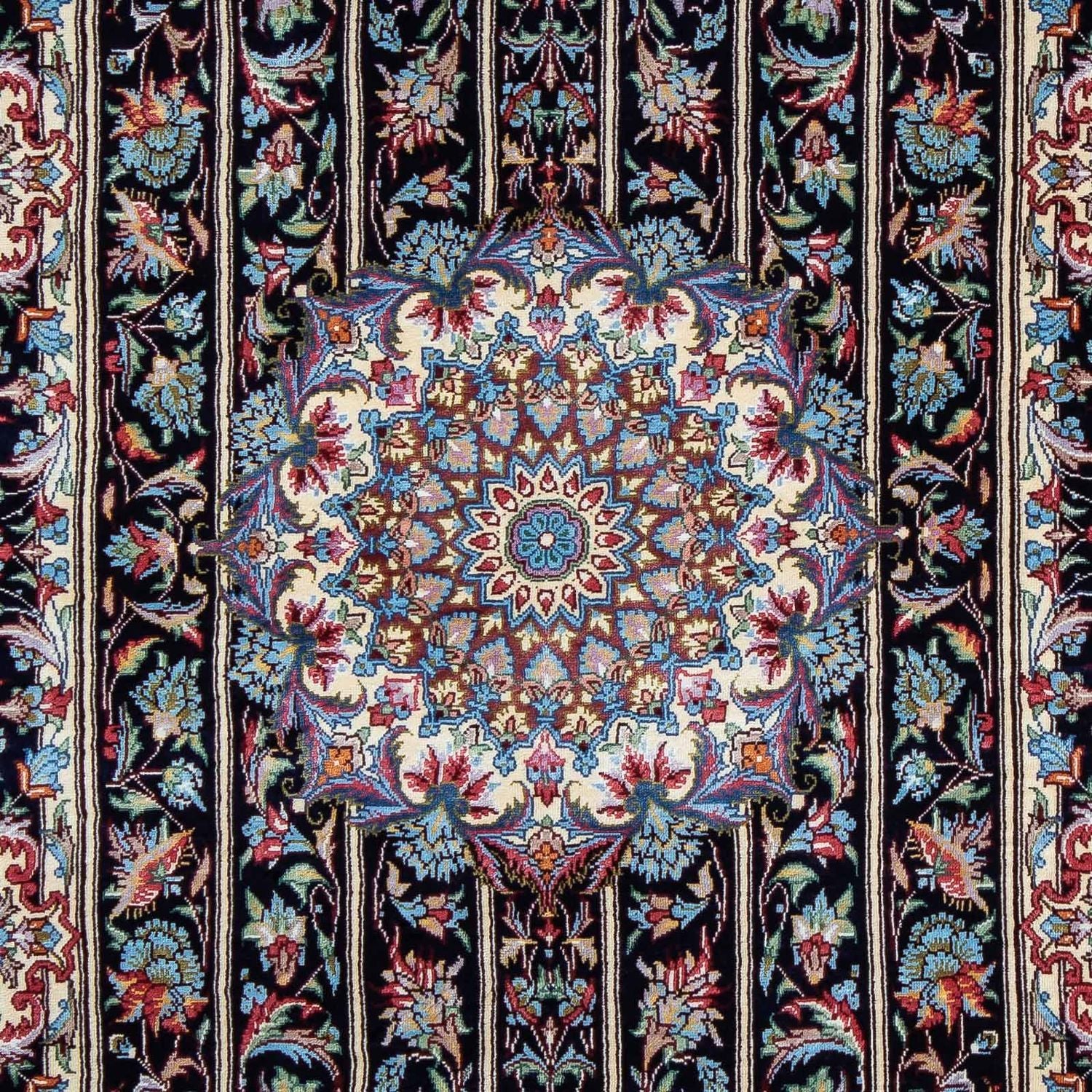 Tappeto Persero - Ghom - 98 x 61 cm - blu scuro