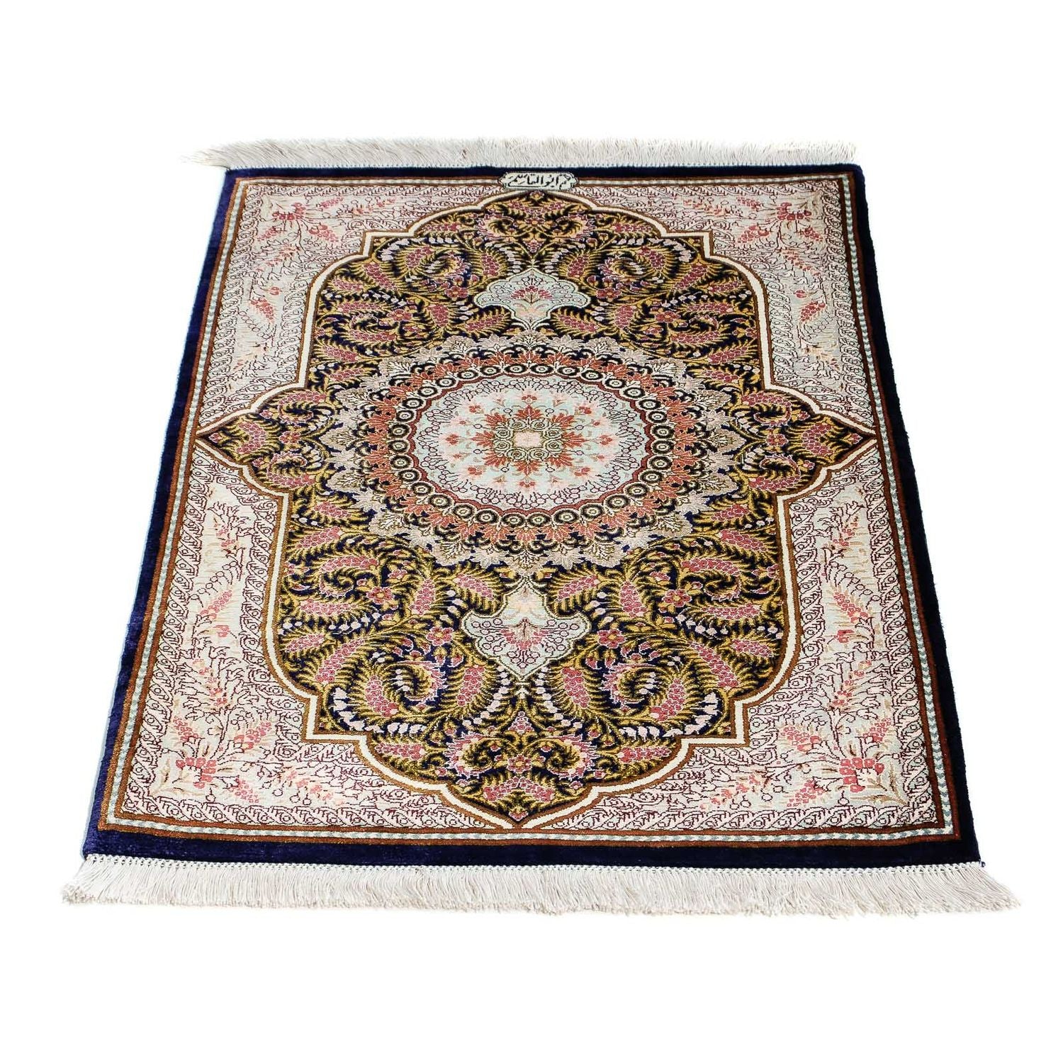 Tappeto Persero - Ghom - 93 x 59 cm - blu scuro