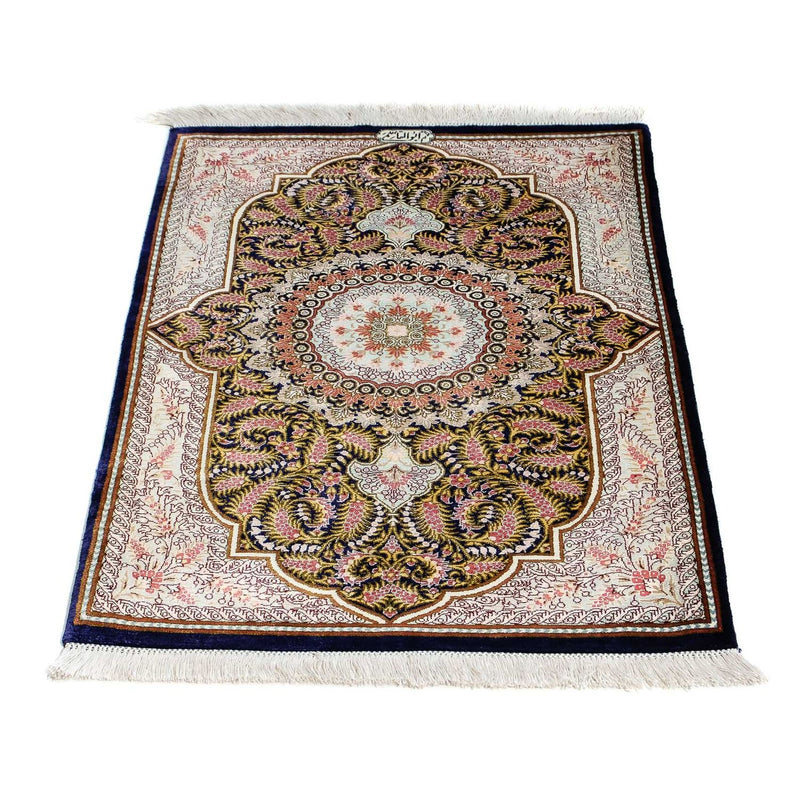 Tappeto Persero - Ghom - 93 x 59 cm - blu scuro