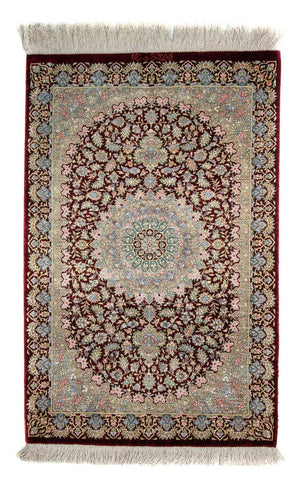Tappeto Persero - Ghom - 88 x 57 cm - rosso scuro