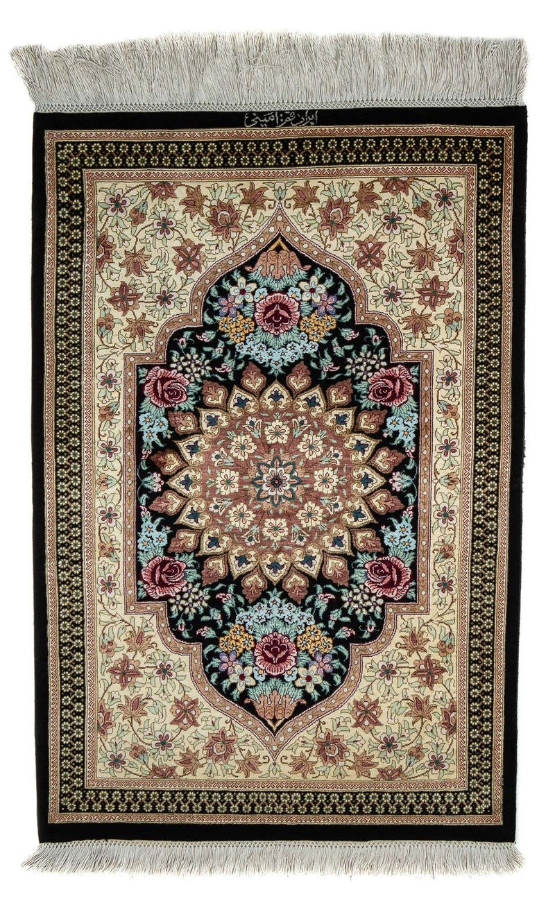 Tappeto Persero - Ghom - 89 x 59 cm - blu scuro