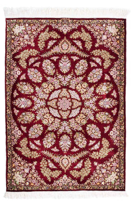 Tappeto Persero - Ghom - 122 x 85 cm - rosso scuro