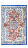 Qom Tappeto 78x117cm - Tappeto persiano - Rettangolo / Blu / 78 x 117 cm Rettangolo
