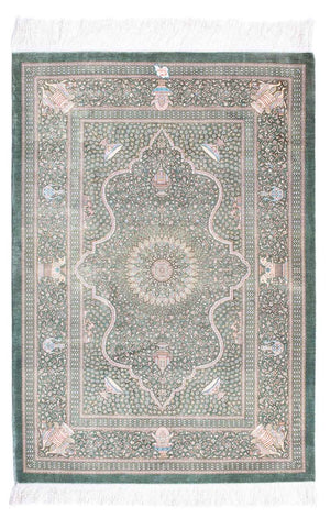 Tappeto Persero - Ghom - 120 x 83 cm - grigio chiaro