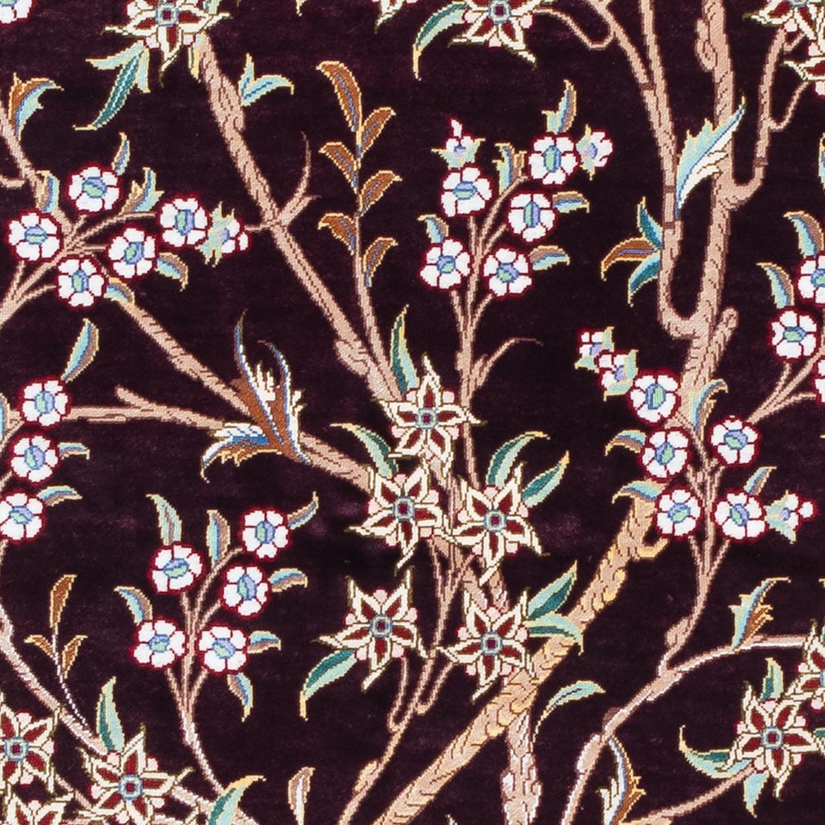 Tappeto Persero - Ghom - 123 x 79 cm - rosso scuro