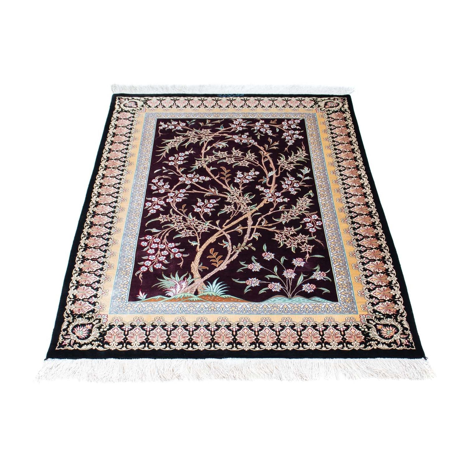 Tappeto Persero - Ghom - 123 x 79 cm - rosso scuro