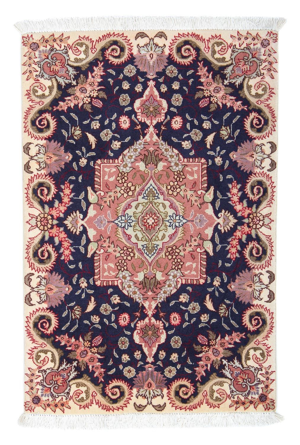 Tappeto Persero - Tabriz - Reale - 90 x 60 cm - blu scuro