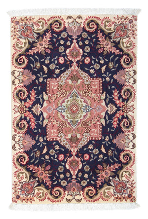 Tappeto Persero - Tabriz - Reale - 90 x 60 cm - blu scuro