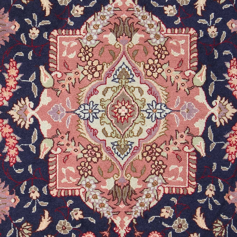 Tappeto Persero - Tabriz - Reale - 90 x 60 cm - blu scuro