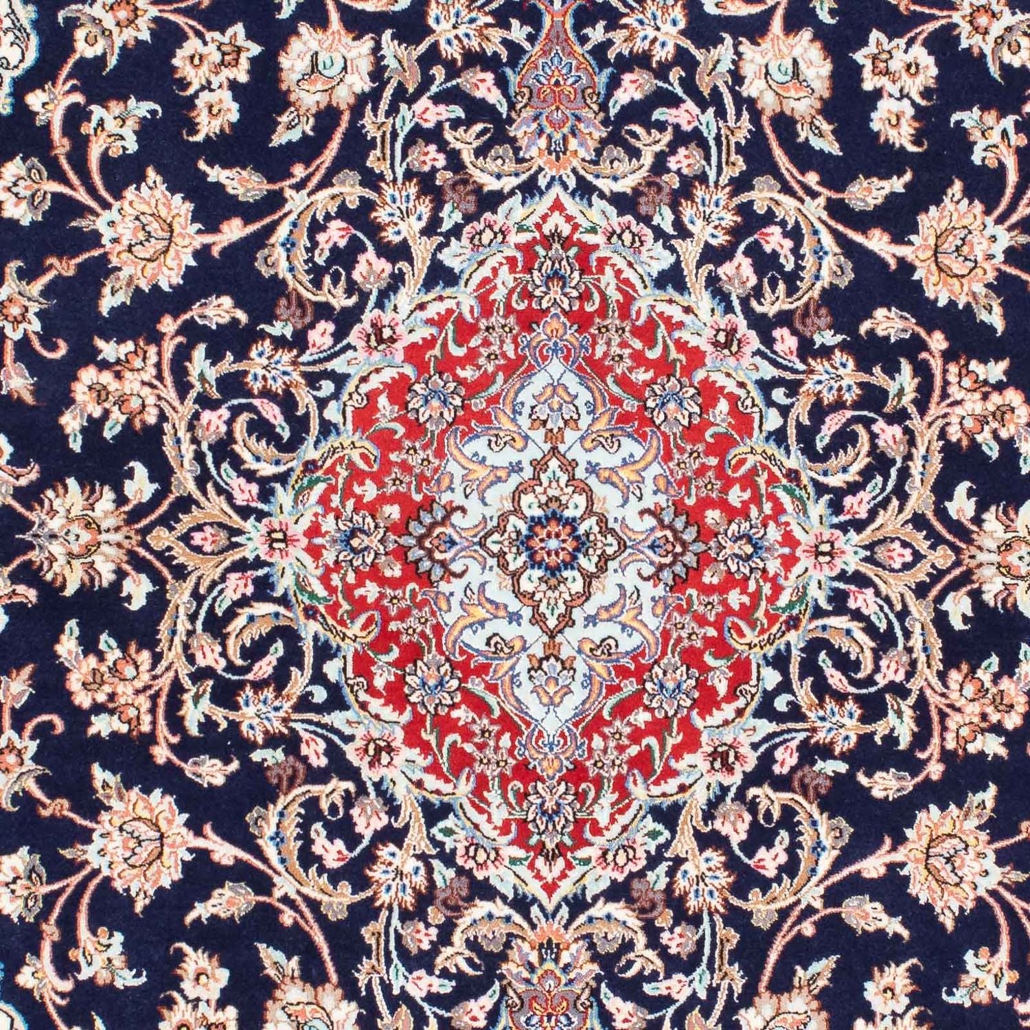 Tappeto Persero - Isfahan - Premio - 197 x 130 cm - blu scuro